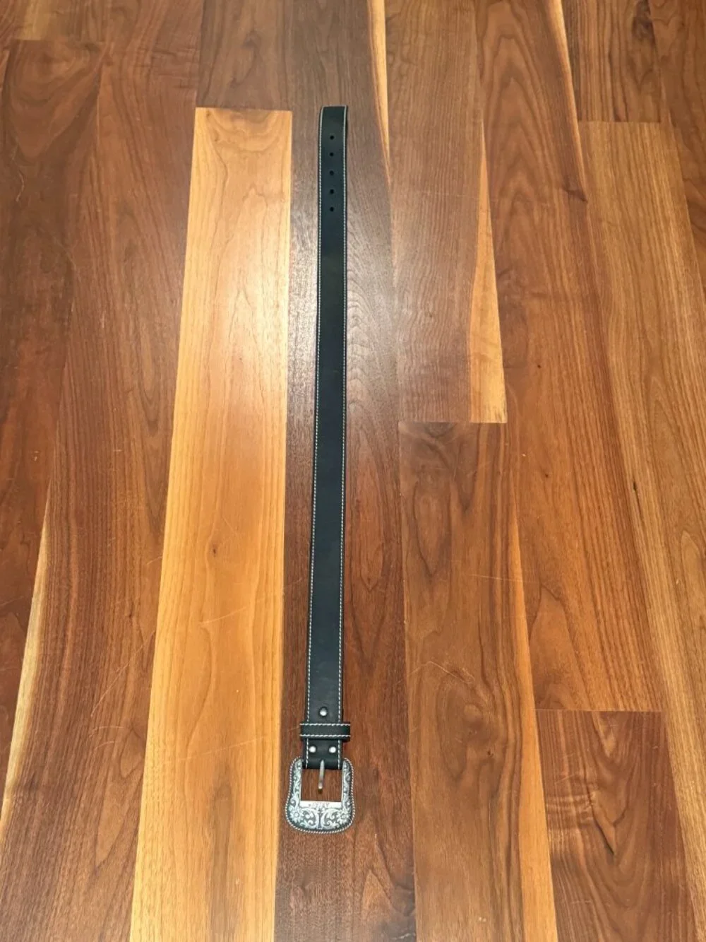 Ariat Black Leather Belt with 2007 Limited Edition Buckle